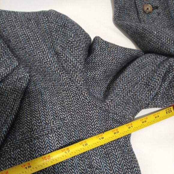 Free People Cropped Wool Blend Double Breasted Heritage Blazer Blue Jacket Small - Picture 4 of 5